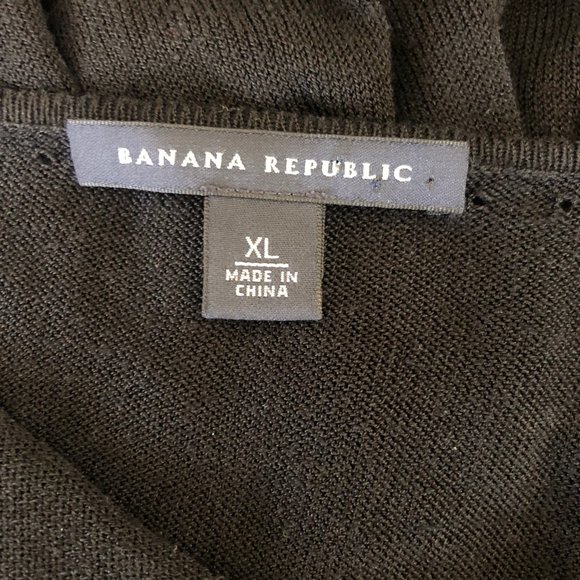 Banana Republic Womens Knit Dress Tank Top Size XL Black Lined Silk Rayon Shaped - Picture 3 of 12